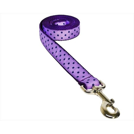 Sassy Dog Wear POLKA DOT-ORCHID-NAVY3-L 6 Ft. Polka Dot Dog Leash; Orchid & Navy - Medium